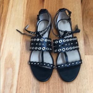 Gladiator sandals with gold hardware